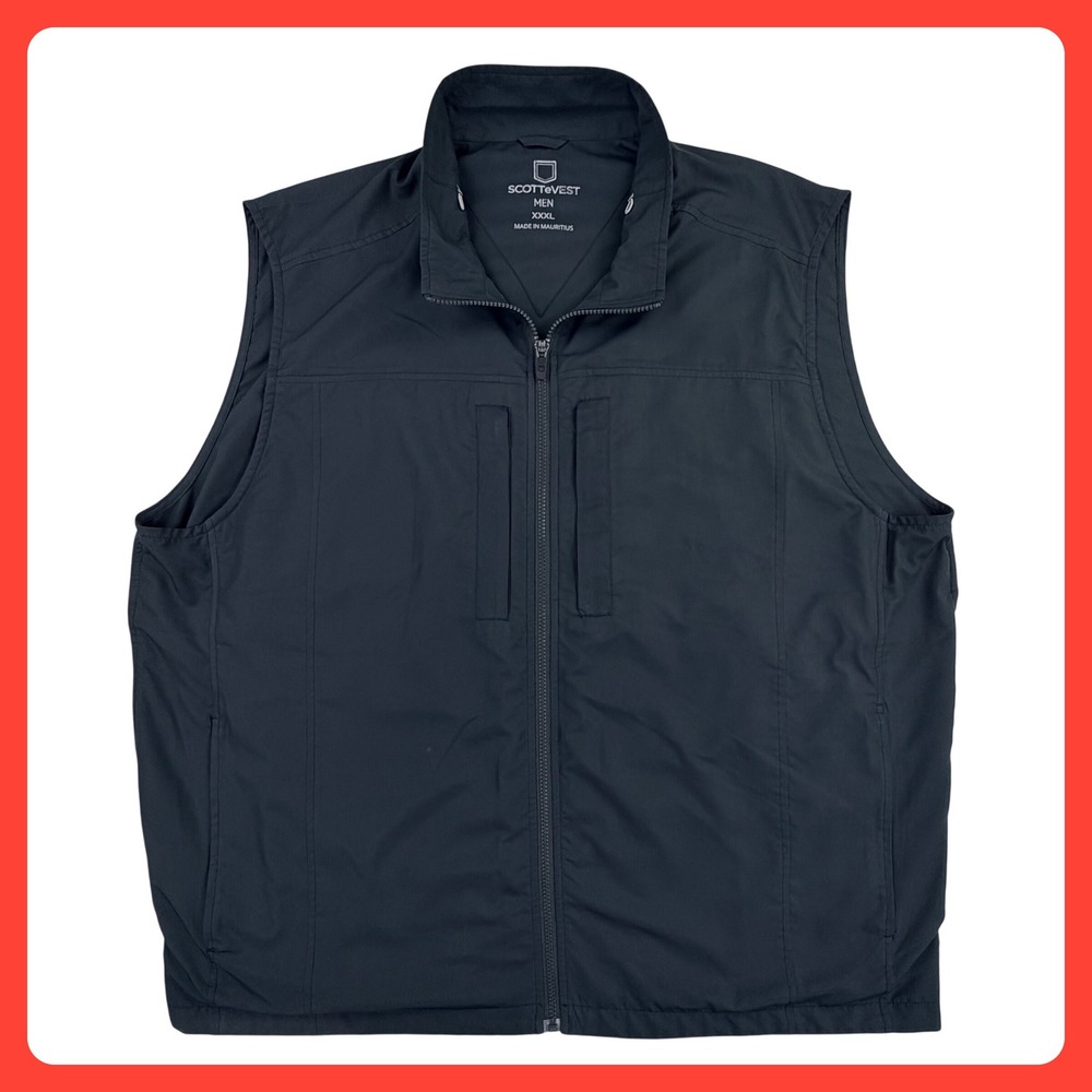 Scottevest RFID Travel Vest Men 3XL Black Security Multi Pocket Techwear TEC